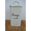 New Design Cream Enamel Welsh "Siwgr" Sugar Canister